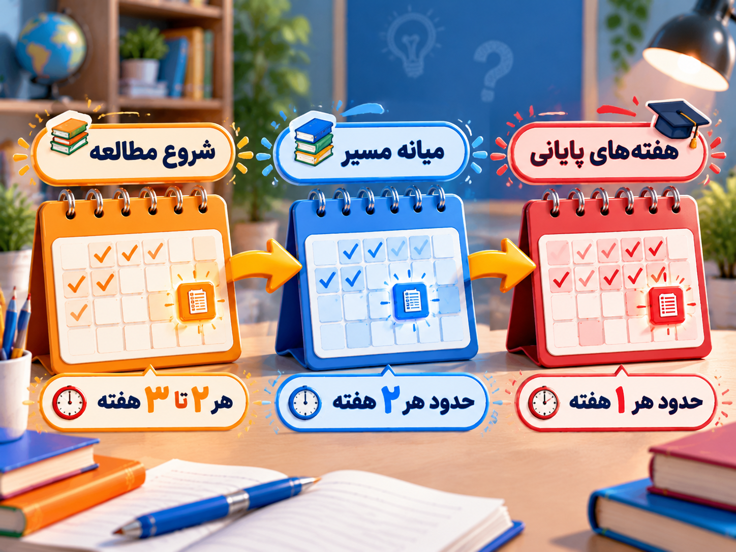برنامه زمان‌بندی آزمون آزمایشی تیزهوشان از شروع مطالعه تا هفته‌های پایانی